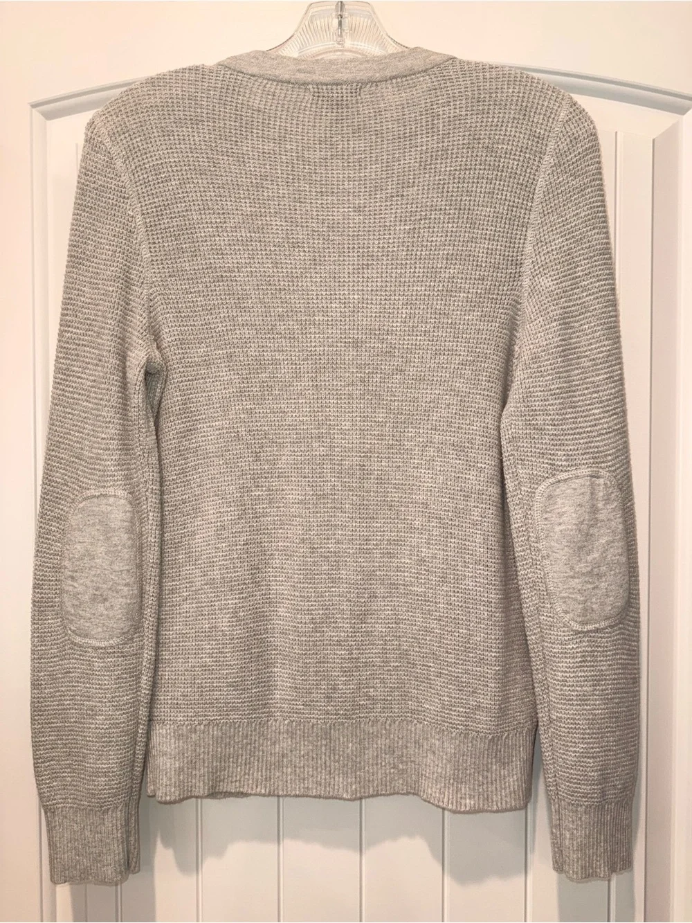 Eddie Bauer Heather Light Gray Button-Up Knit Cardigan